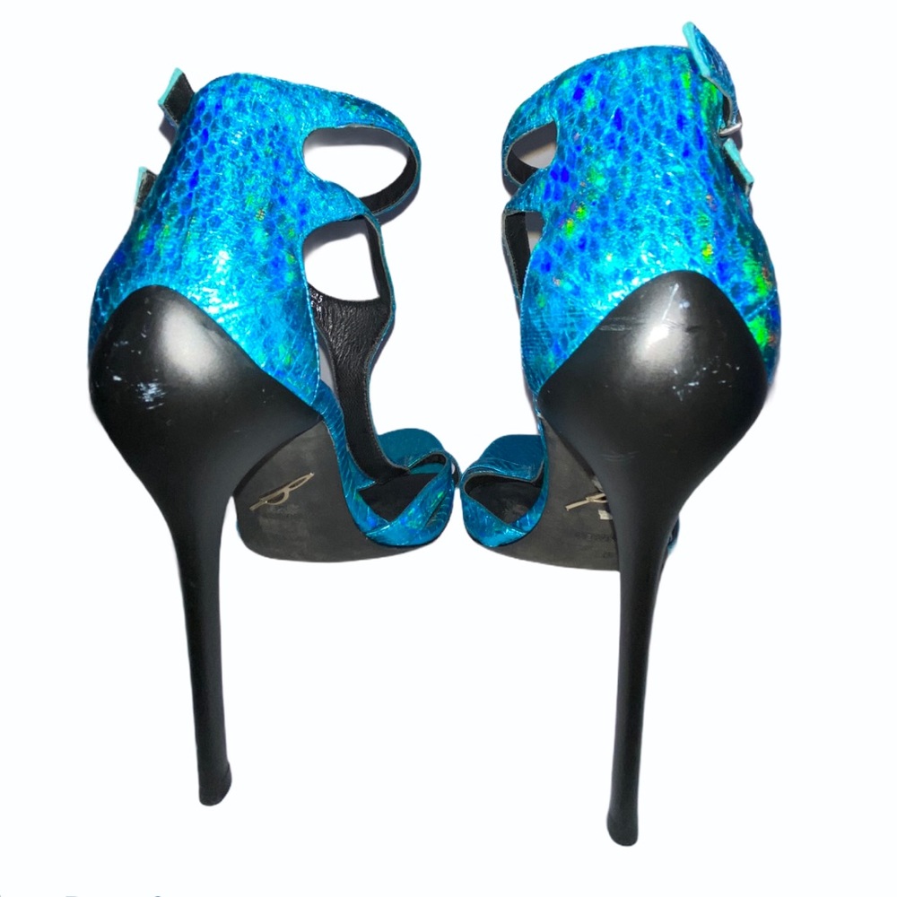 Brian Atwood Metallic Blue Python - image 4